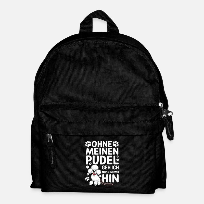 Ohne Meinen Pudel Geh Ich Nirgendwo Hin - Kinder Rucksack - Schwarz