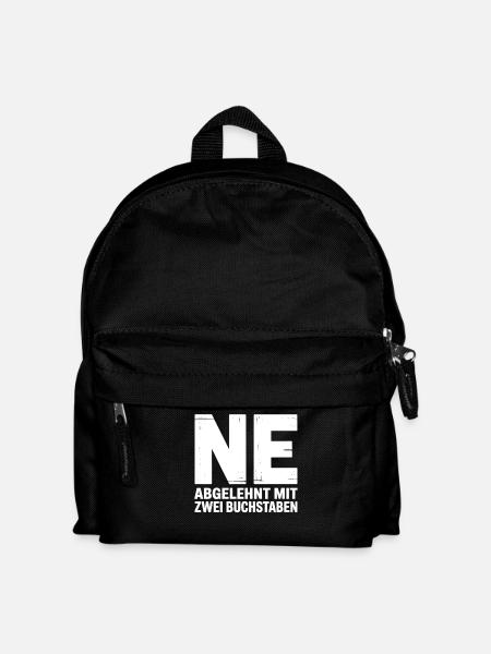 NE? Cooles Ablehnungs-Shirt mit klarer Ansage - Kinder Rucksack - Schwarz