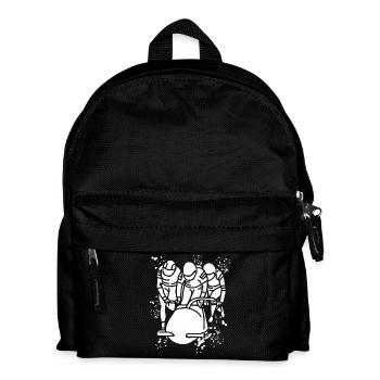 Bobfahrer Bobschlitten Viererbob - Kinder Rucksack - Schwarz - Vorne