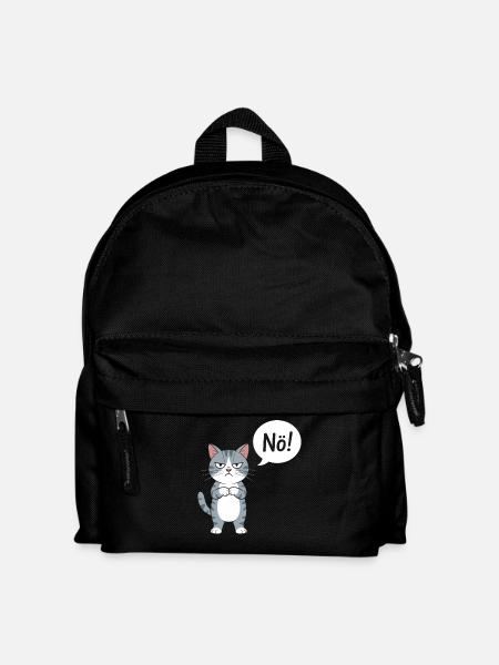 Nö! Lustige Katze Mit Spruch - Kinder Rucksack - Schwarz