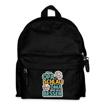  Lustiges Oma Opa Spruch Design für Kinder & - Kinder Rucksack - Schwarz - Vorne