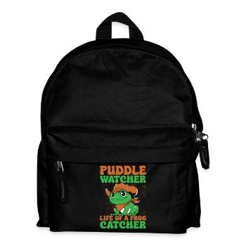Frog Catcher Puddle Watcher Life Of A Frog - Kids' Backpack - black - Front