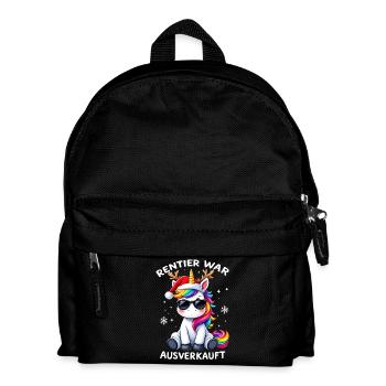 Reindeer was sold out Christmas unicorn - Kids' Backpack - black - Front