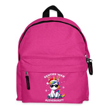 Reindeer was sold out Christmas unicorn - Kids' Backpack - fuchsia - Front