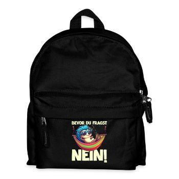 Before you ask No Hedgehog Bad mood - Kids' Backpack - black - Front