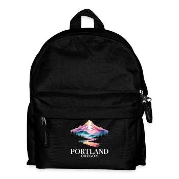 Portland Oregon Mountain Sunset Scenic View - Kids' Backpack - black - Front