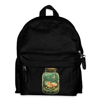 Magisches Kitsune Fuchs Kawaii Terrarium - Kinder Rucksack - Schwarz - Vorne