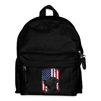 Patriotisches Labor mit US-Flaggenjagdszene - Kinder Rucksack - Schwarz - Vorne