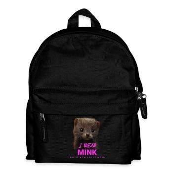 I Wear Mink – Déclaration anti-fourrure - Sac à dos Enfant - noir - Devant