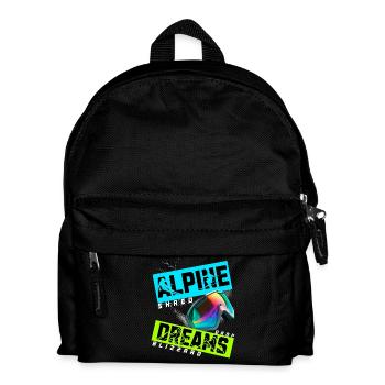 Alpine Dreams Ski Snowboard Shred Design - Kids' Backpack - black - Front