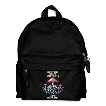 Se reposer, ce n’est pas baisser les bras | Ça guérit, ça récupère - Sac à dos Enfant - noir - Devant