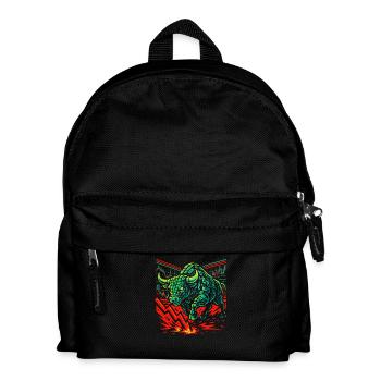 Neon-Bullenladung im Marktkreislauf, Investieren - Kinder Rucksack - Schwarz - Vorne
