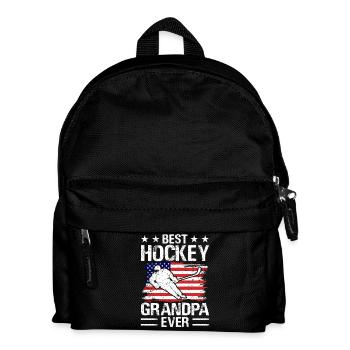Hockey Eishockey Eishockeyspieler Opa Geschenk - Kinder Rucksack - Schwarz - Vorne