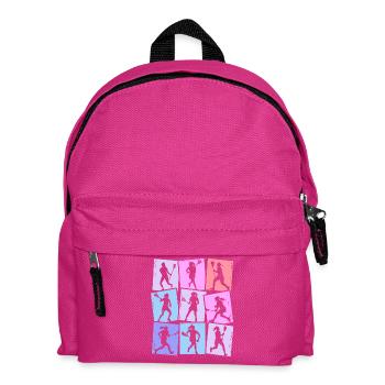 Lacrosse Spieler Bunt Kinder Mädchen Lacrosse - Kinder Rucksack - Fuchsia - Vorne