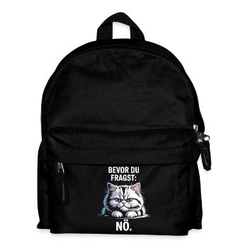 Bevor Du Fragst Nö Katze Morgenmuffel Nein Katzen - Kinder Rucksack - Schwarz - Vorne