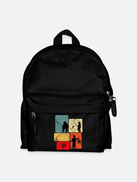 Angeln Angler - Kinder Rucksack - Schwarz