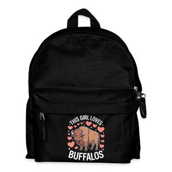 Buffalo Saying Girl Funny Buffalo Gift - Kids' Backpack - black - Front
