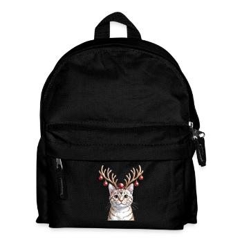 Christmas cat with antlers and baubles - Kids' Backpack - black - Front