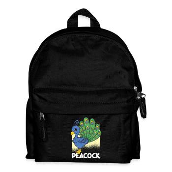 Peacock Cartoon - Kids' Backpack - black - Front