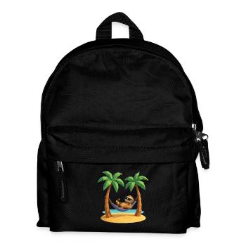 Paresseux détendu dans un hamac sur la plage entre - Sac à dos Enfant - noir - Devant