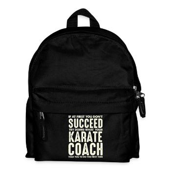 Karate Coach Saying Success Motif - Kids' Backpack - black - Front