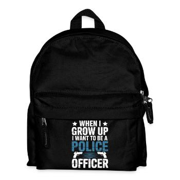 When I grow up - Police Officer Design - Kids' Backpack - black - Front