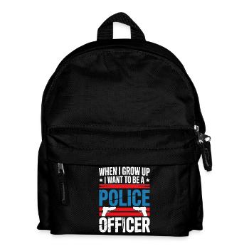 When I grow up - Police Officer Design - Kids' Backpack - black - Front