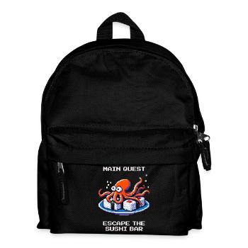 Flucht aus der Sushi-Bar | Oktopus Humor - Kinder Rucksack - Schwarz - Vorne