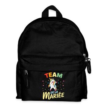 Team Braut Einhorn Dabbing Junggesellenabschied Humor - Kinder Rucksack - Schwarz - Vorne