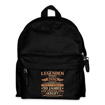 50. Geburtstag Absolut Einmalig - Jahrgang 1976 - Kinder Rucksack - Schwarz - Vorne