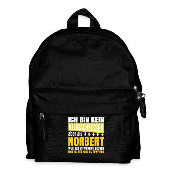 Ich bin kein Klugscheißer Norbert - Kinder Rucksack - Schwarz - Vorne