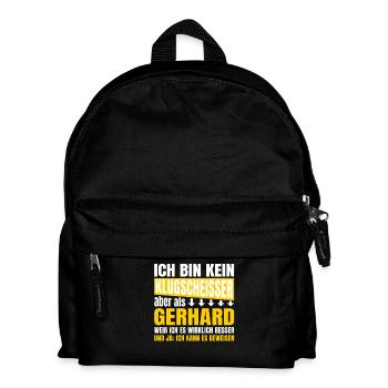 Ich bin kein Klugscheisser Gerhard - Kinder Rucksack - Schwarz - Vorne