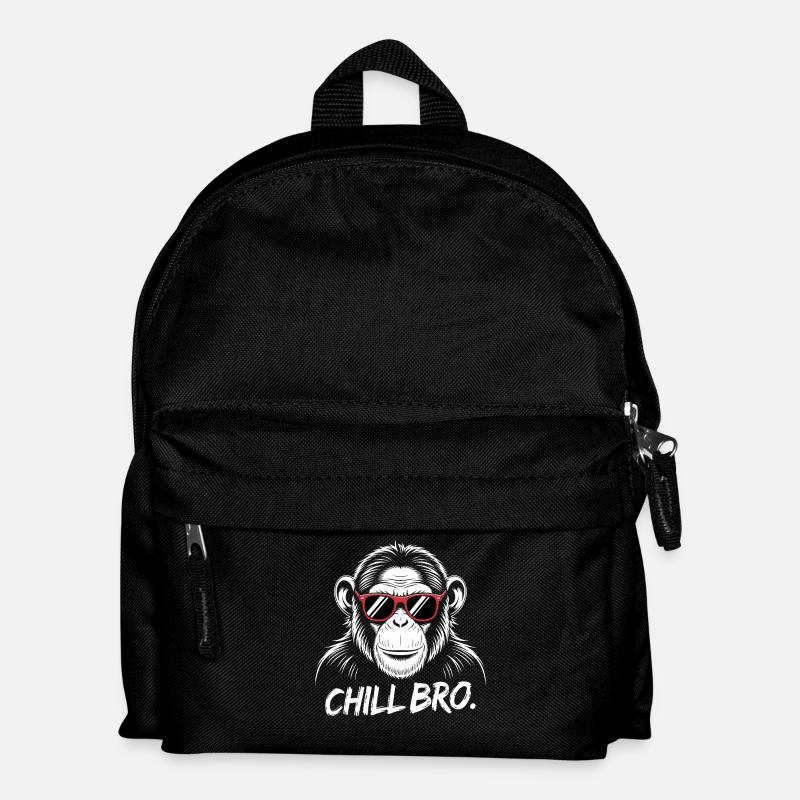 Chill Bro Monkey avec des lunettes de soleil - Sac à dos Enfant - noir