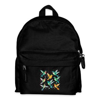 Bunte Kolibris in Aquarell – Leichtigkeit & Farbe - Kinder Rucksack - Schwarz - Vorne