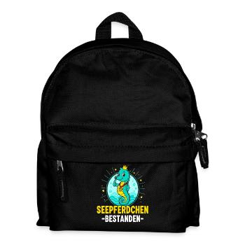 Seepferdchen Bestanden Schwimmkurs Kind  - Kinder Rucksack - Schwarz - Vorne