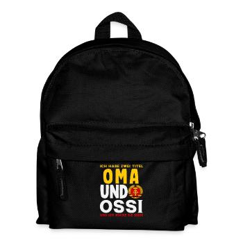 Oma Ossi Spruch Rocke Both GDR Stolz - Kids' Backpack - black - Front