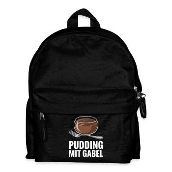Pudding with fork - Kids' Backpack - black - Front