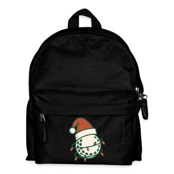 Lustiger Golfball Weihnachten Weihnachtsmann Hut Design - Kinder Rucksack - Schwarz - Vorne