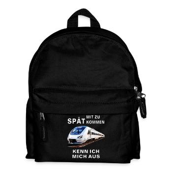 ZUG MIT ZU SPÄT KOMMEN KENN ICH MICH AUS - Kinder Rucksack - Schwarz - Vorne
