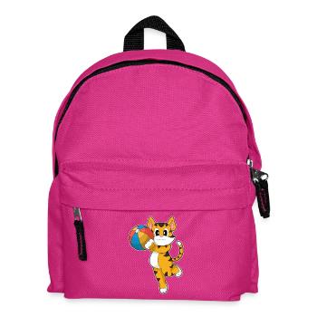 Tiger Schwimmen Wasserball Sommer - Kinder Rucksack - Fuchsia - Vorne