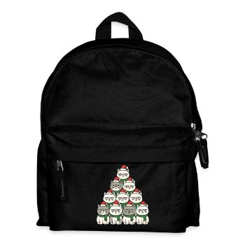 Chats de Noël grincheux – Lustiges Katzen - Sac à dos Enfant - noir - Devant