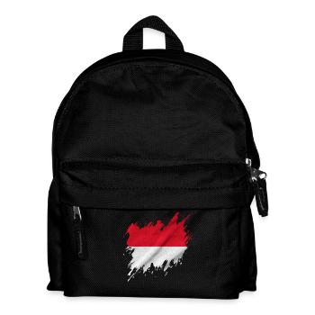 Indonesische Flagge, abgerissene Stil - Kinder Rucksack - Schwarz - Vorne