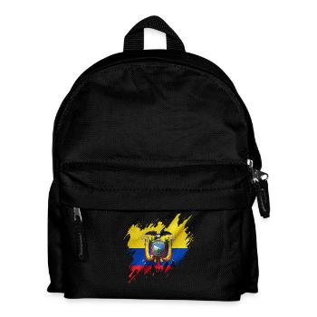 Flag of Ecuador, torn style - Kids' Backpack - black - Front