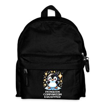 Compagnon pingouin | Compagnon de jeu mignon - Sac à dos Enfant - noir - Devant