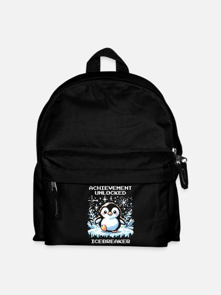 Icebreaker Erfolg | Pinguin Gamer Humor - Kinder Rucksack - Schwarz