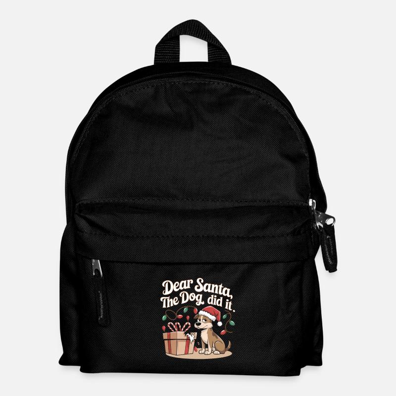 Weihnachtshund Humor - Kinder Rucksack - Schwarz