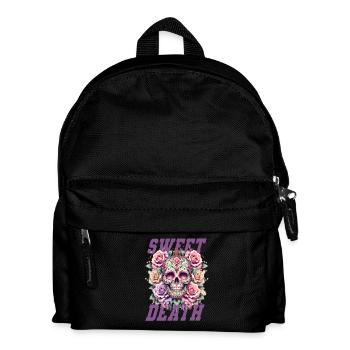 Blumen Schädel Schönheit Blühen - Kinder Rucksack - Schwarz - Vorne
