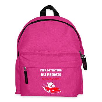 Humour permis de conduire - Sac à dos Enfant - fuchsia - Devant