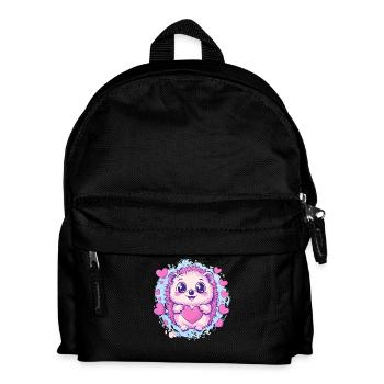 Kuscheliger Igel mit Herz - Kinder Rucksack - Schwarz - Vorne