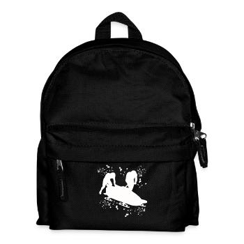 Bobfahrer Bobschlitten Zweierbob - Kinder Rucksack - Schwarz - Vorne